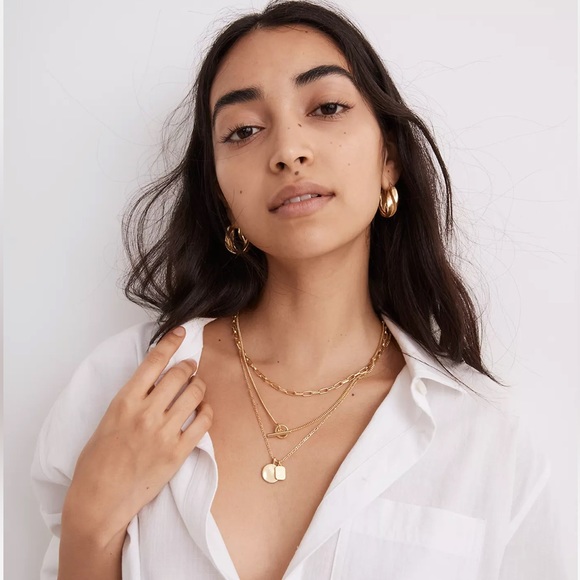 NWT Madewell Toggle Chain Necklace Set - Picture 3 of 6